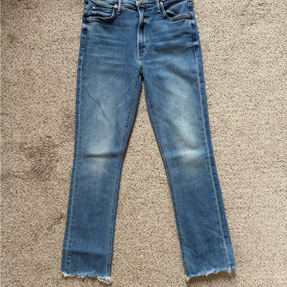 MOTHER Medium Blue Straight-Leg Jeans